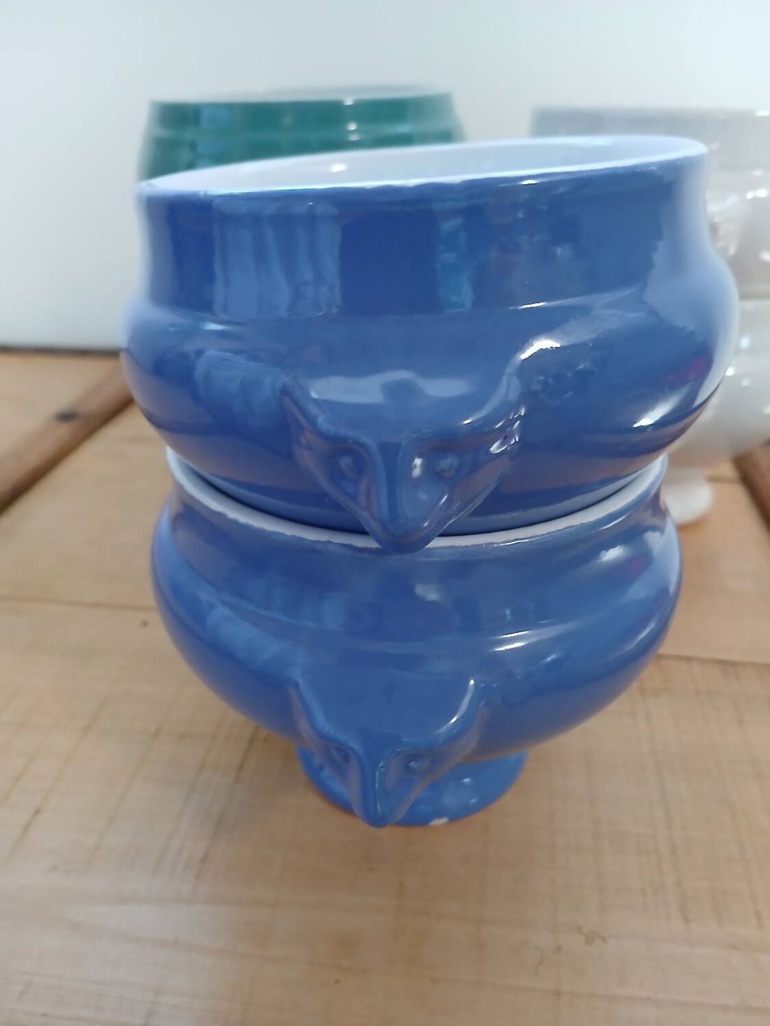 6 antique soup bowls