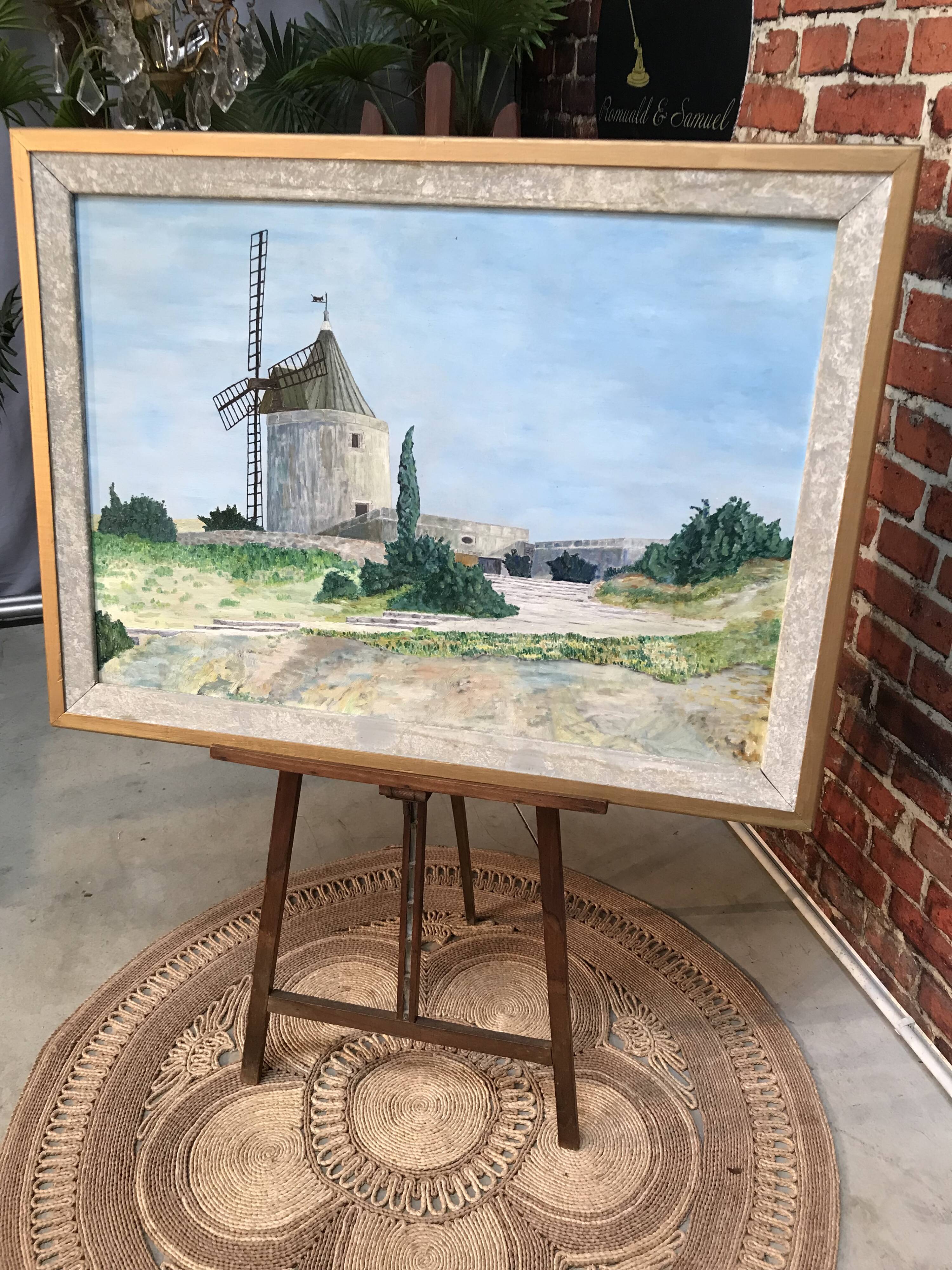 Painting of a mill on Isorel