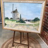 Painting of a mill on Isorel