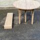 Renovated Louis Philippe round extendable dining table with 4 leaves.