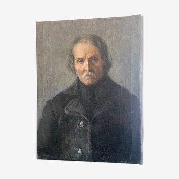 Portrait d’homme, peinture à l’huile école hongroise, xixe siècle