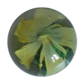 Sulfure / presse papier motif fleur jaune