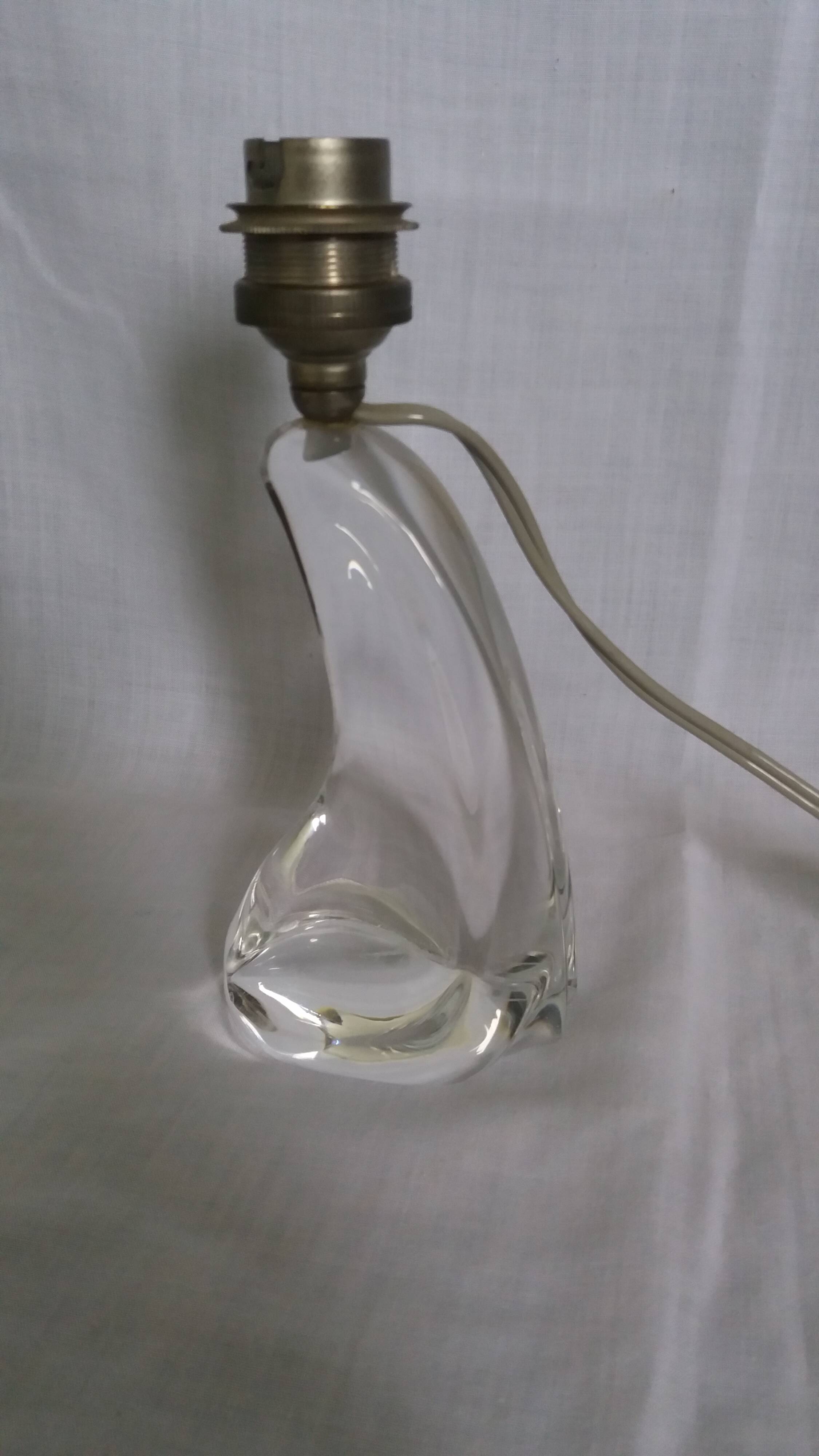 Lampe en cristal Daum France pied forme libre