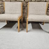 Pair of 1970s loop wool lounge chairs