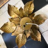 Wall light golden metal flower to leaf