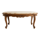 Oval coffee table in Louis XV style made of onyx and solid wood.
