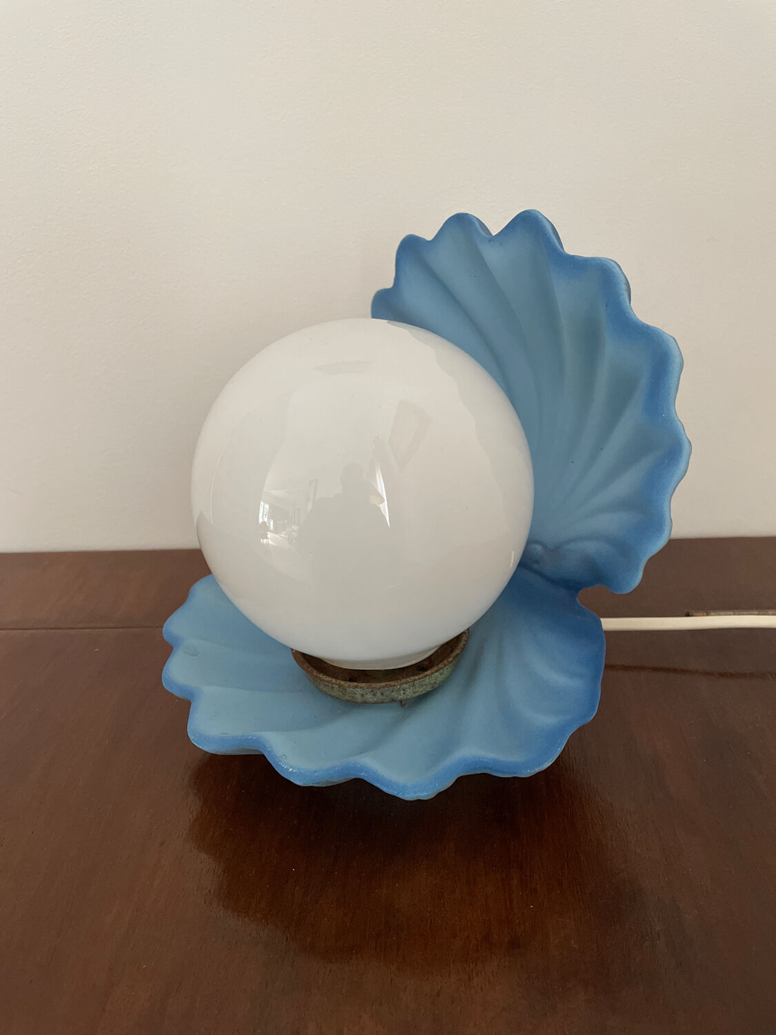 Vintage lamp bead shell ceramic