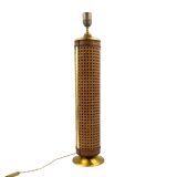 Hollywood regency brass and Vienna straw lamp base, Italy 1970's