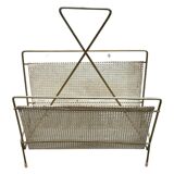 Vintage magazine rack 60s brass design