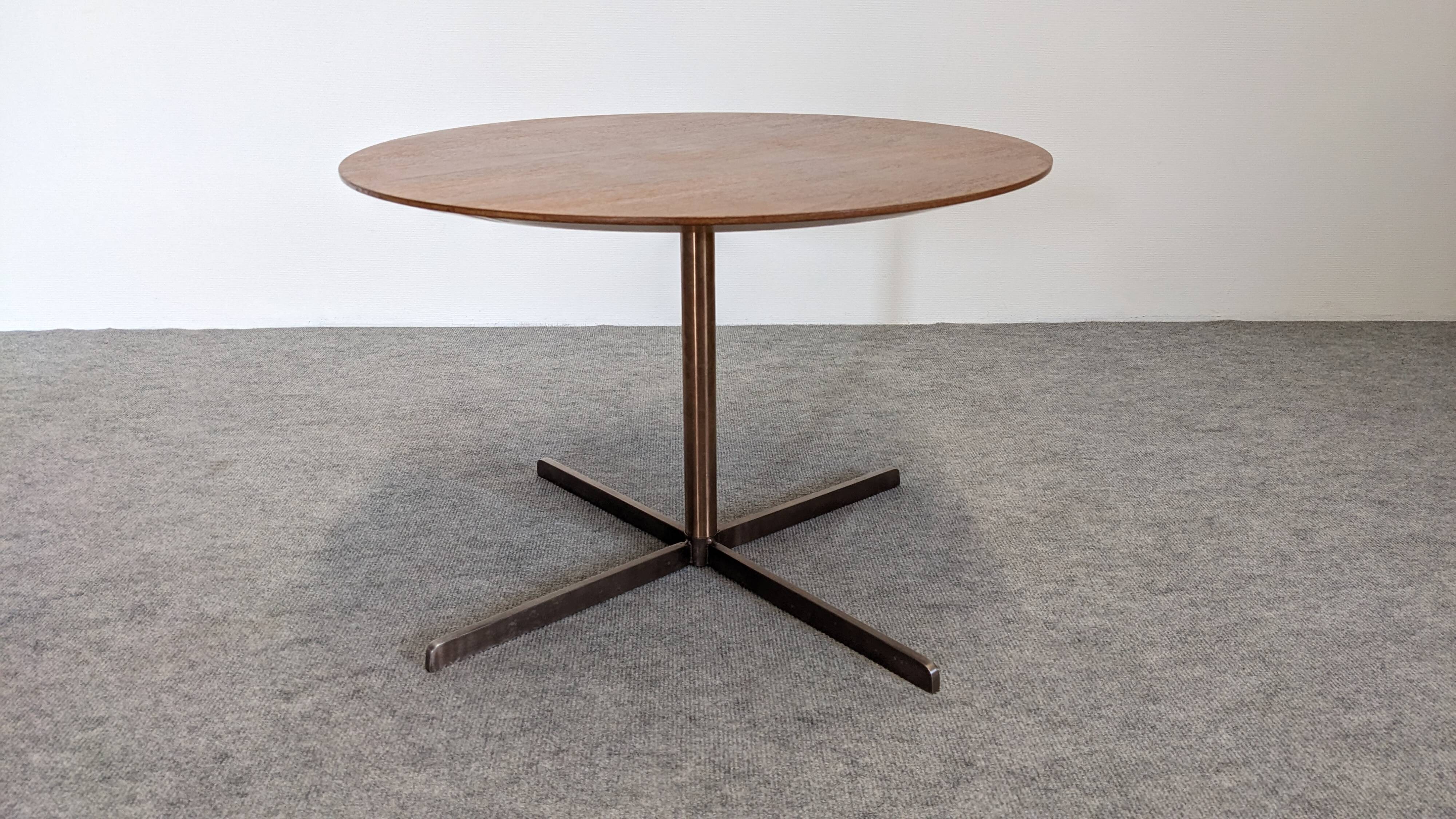 Contemporary round side table or end table.