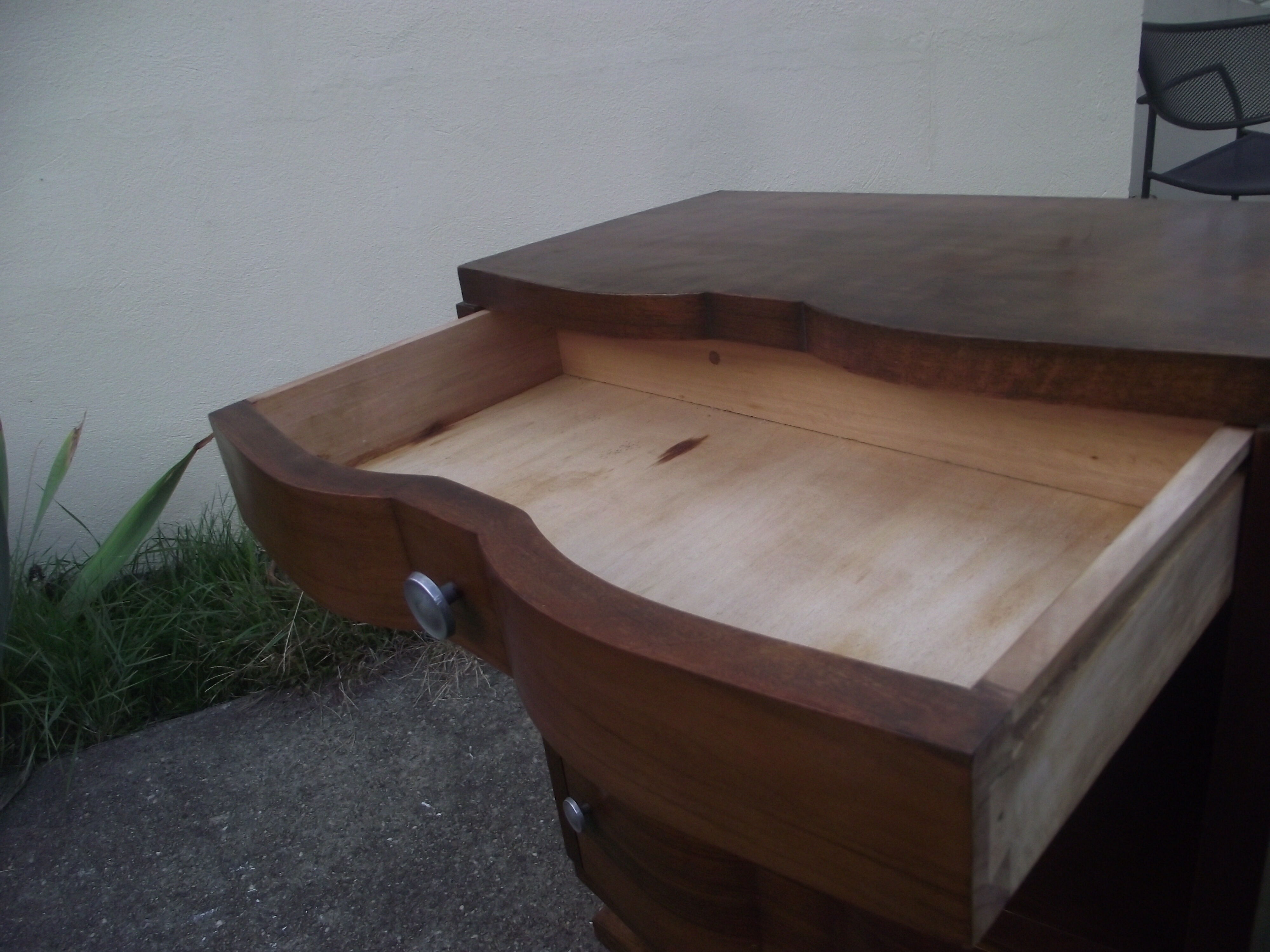 Art deco period bedside in walnut