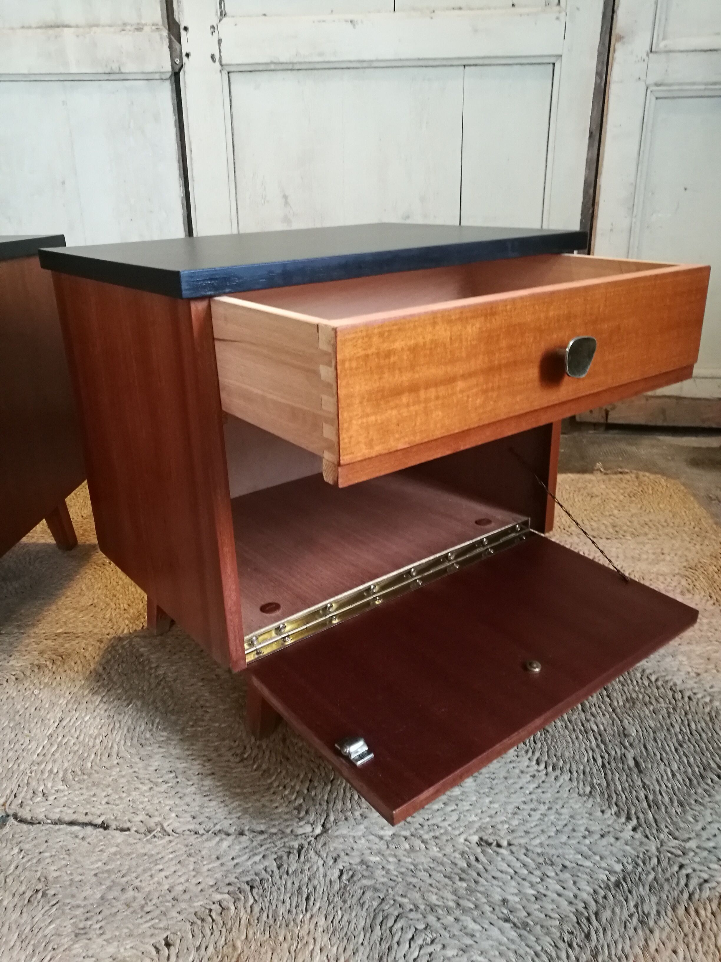 Pair of vintage bedsides