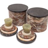 Pair of vintage marble candy boxes
