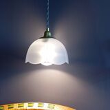 White frosted corolla nomad hanging lamp