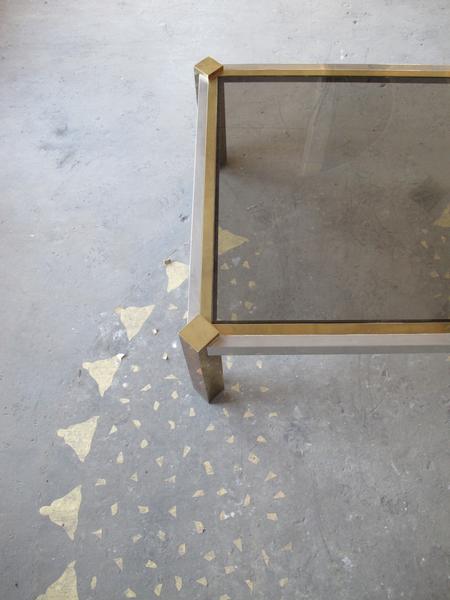 Brass and brushed steel table 1970