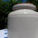 Sandstone pot enamelled beige sand and its cork in croated cork