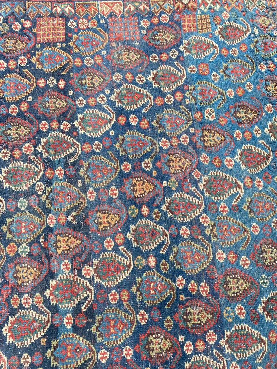 Pretty old Persian carpet of ghashghai handmade 177x328 cm