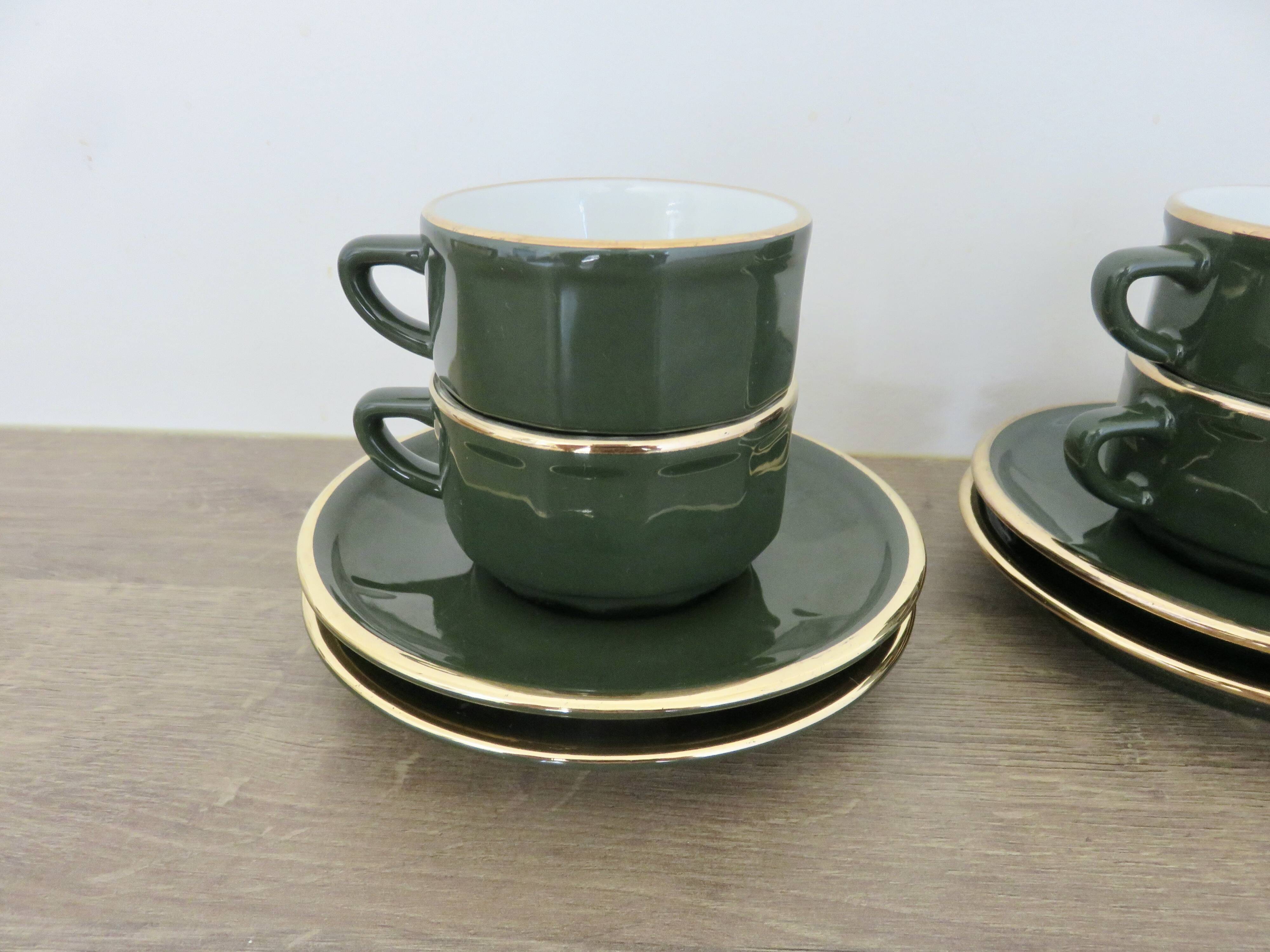Apilco, set of 2 cups and saucers, Parisian bistros