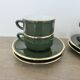 Apilco, set of 2 cups and saucers, Parisian bistros