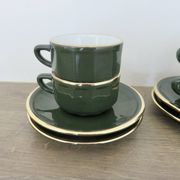 Apilco, set of 2 cups and saucers, Parisian bistros