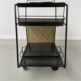 Perforated metal serving trolley style Mathieu Matégot