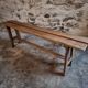 Oak bench, rustic wooden bench, France 1950s.
