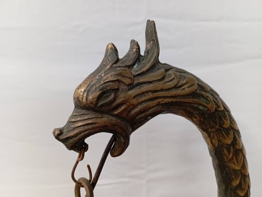 1930s bronze naga lamp