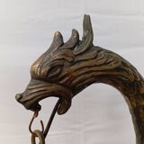 1930s bronze naga lamp
