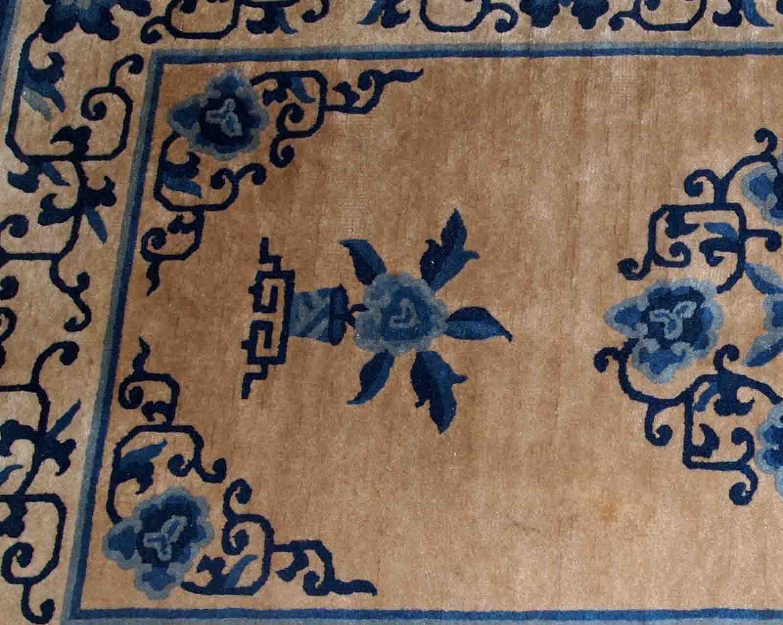 Old Chinese Peking handmade carpet 94cm x 161cm 1940s