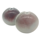 Duo 2 Vase Soliflore Lenticulaire Grès Émaillé Gris Bleu Violet Céramique
