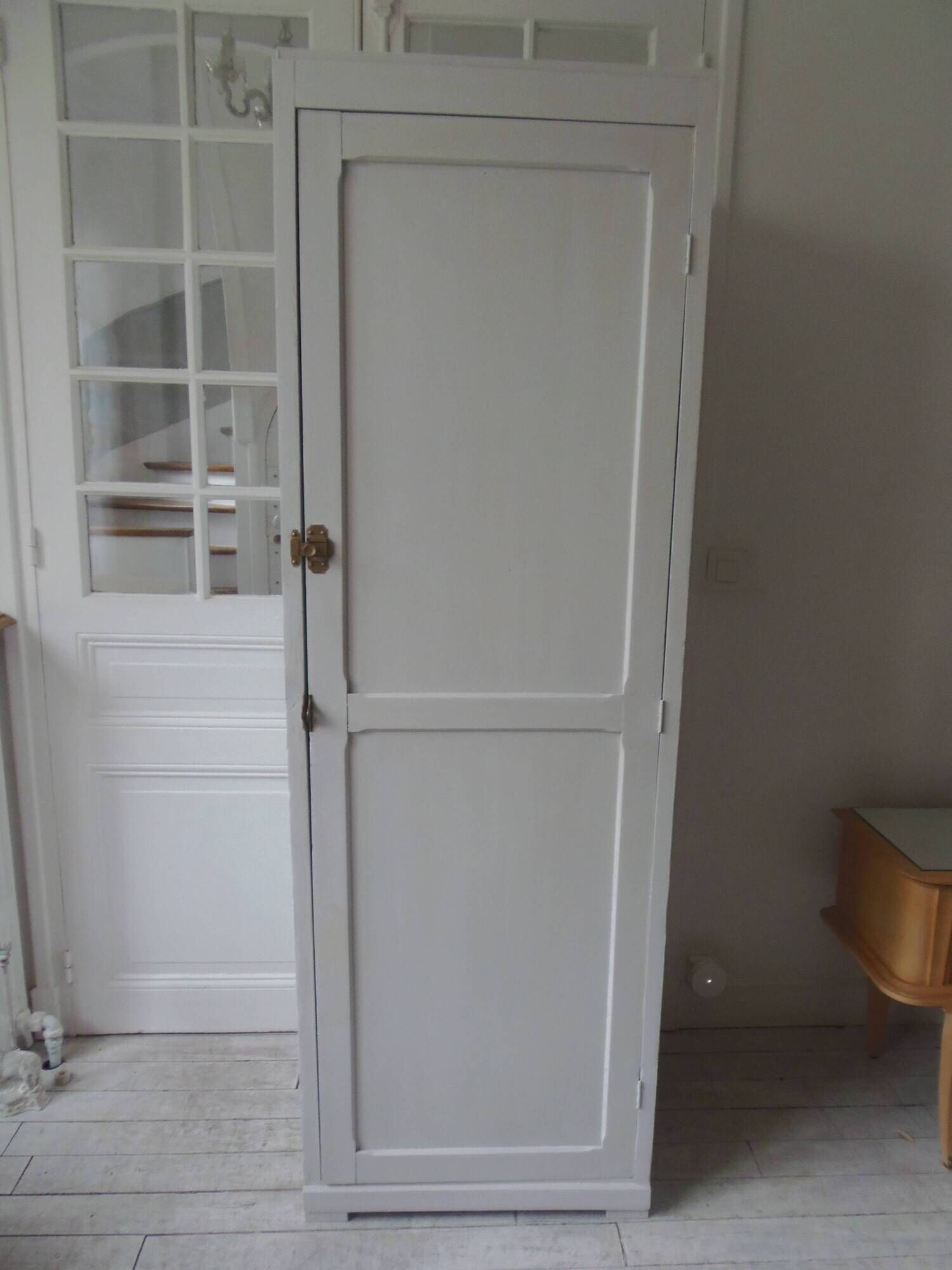Vintage Parisian wardrobe re-enchanted in pearl gray with waxed finish.
