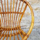 Old rattan armchair for child