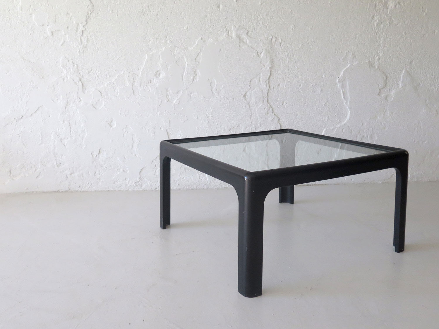 Italian glass top coffee table, 1970s