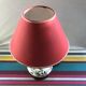 Old ceramic lamp art de Rodez in red burgundy vintage lampshade