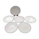 6 flat plates in Sarreguemines stoneware