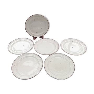 6 assiettes plates Sarreguemines en grès