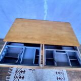 Covered storage unit / vintage silverware with compass feet
