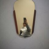 Scandinavian free-form teak mirror, 1960/1970