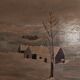 Painting painting oil on panel landscape mountain snow