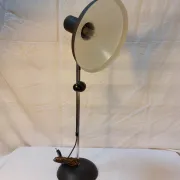 Vintage adjustable desk lamp in black metal and chrome, 1950s-70s.