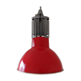 Large red aluminum lamp.