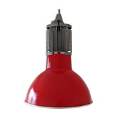 Large red aluminum lamp.