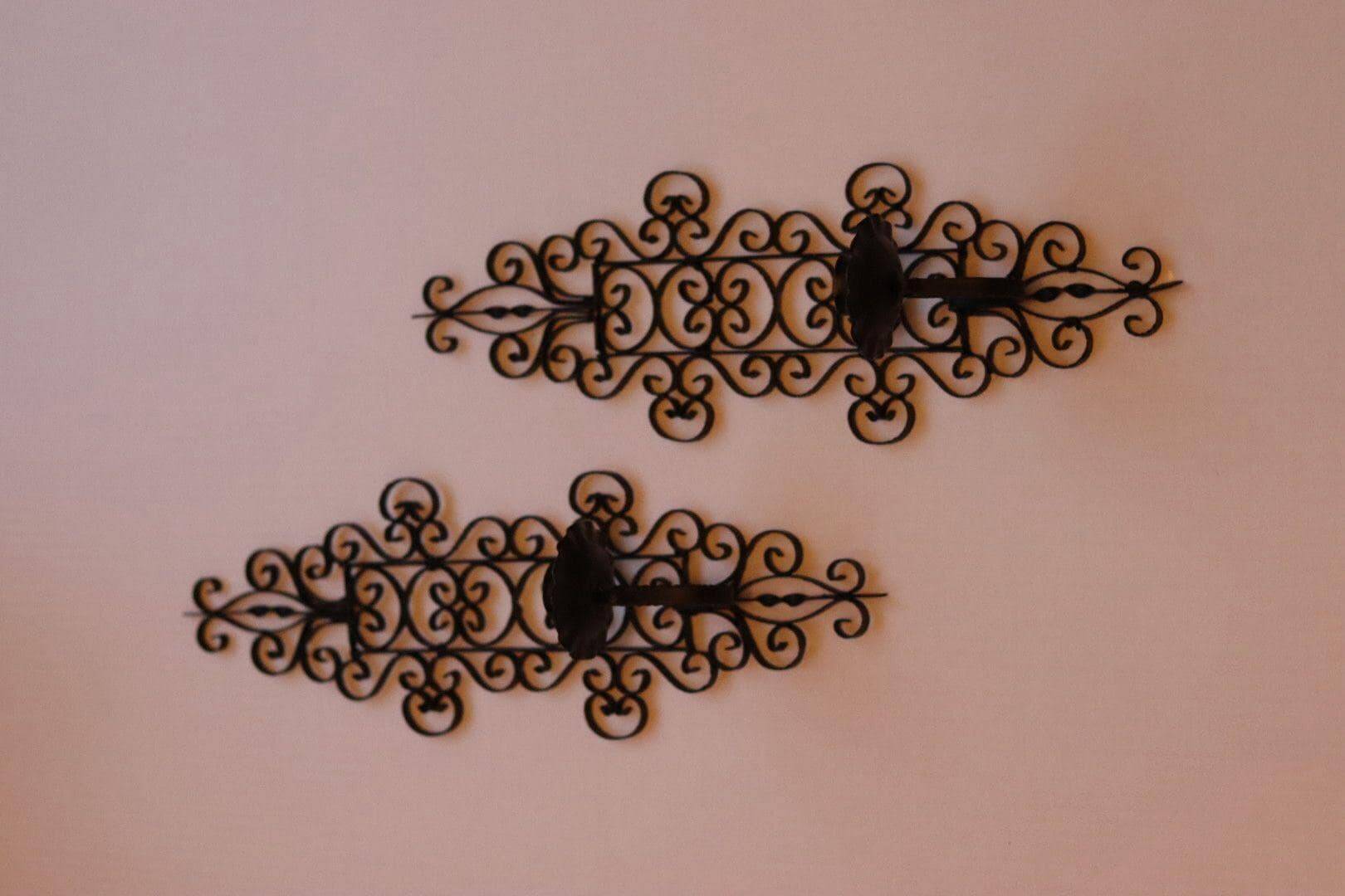 Paire de appliques en métal noir vintage