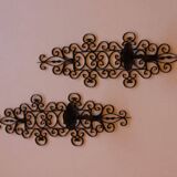 Paire de appliques en métal noir vintage