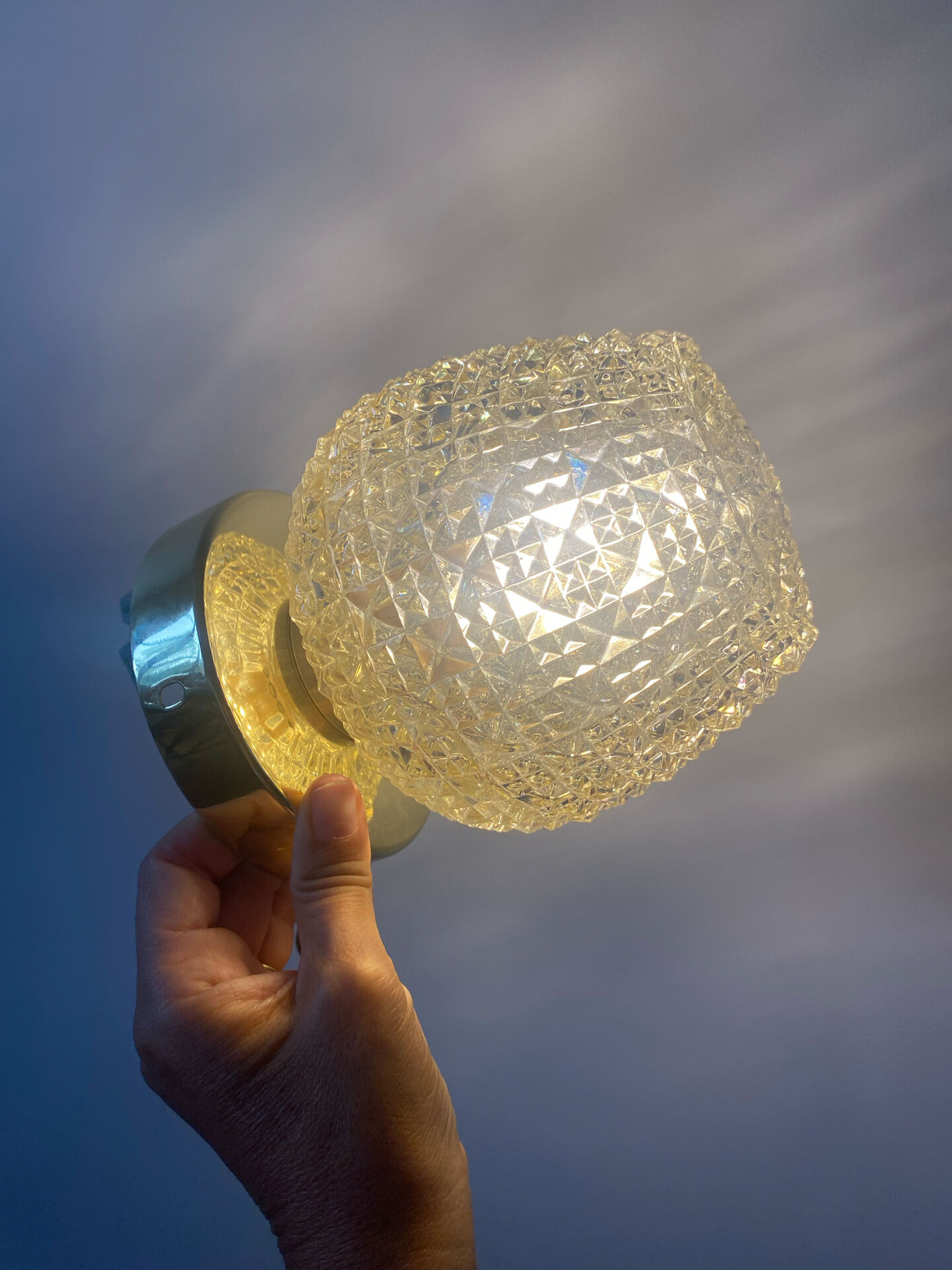 Vintage glass globe wall light