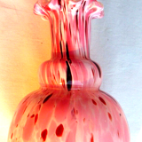 Art deco baluster vase, blood-red speckled Clichy glass