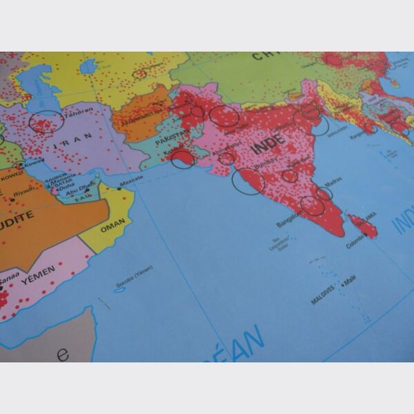 Carte scolaire poster vintage Asie édition MDI / ancienne carte / carte scolaire/ Magic'Puce