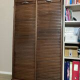 Wooden double curtain filing cabinet