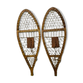 pair of wooden snowshoes