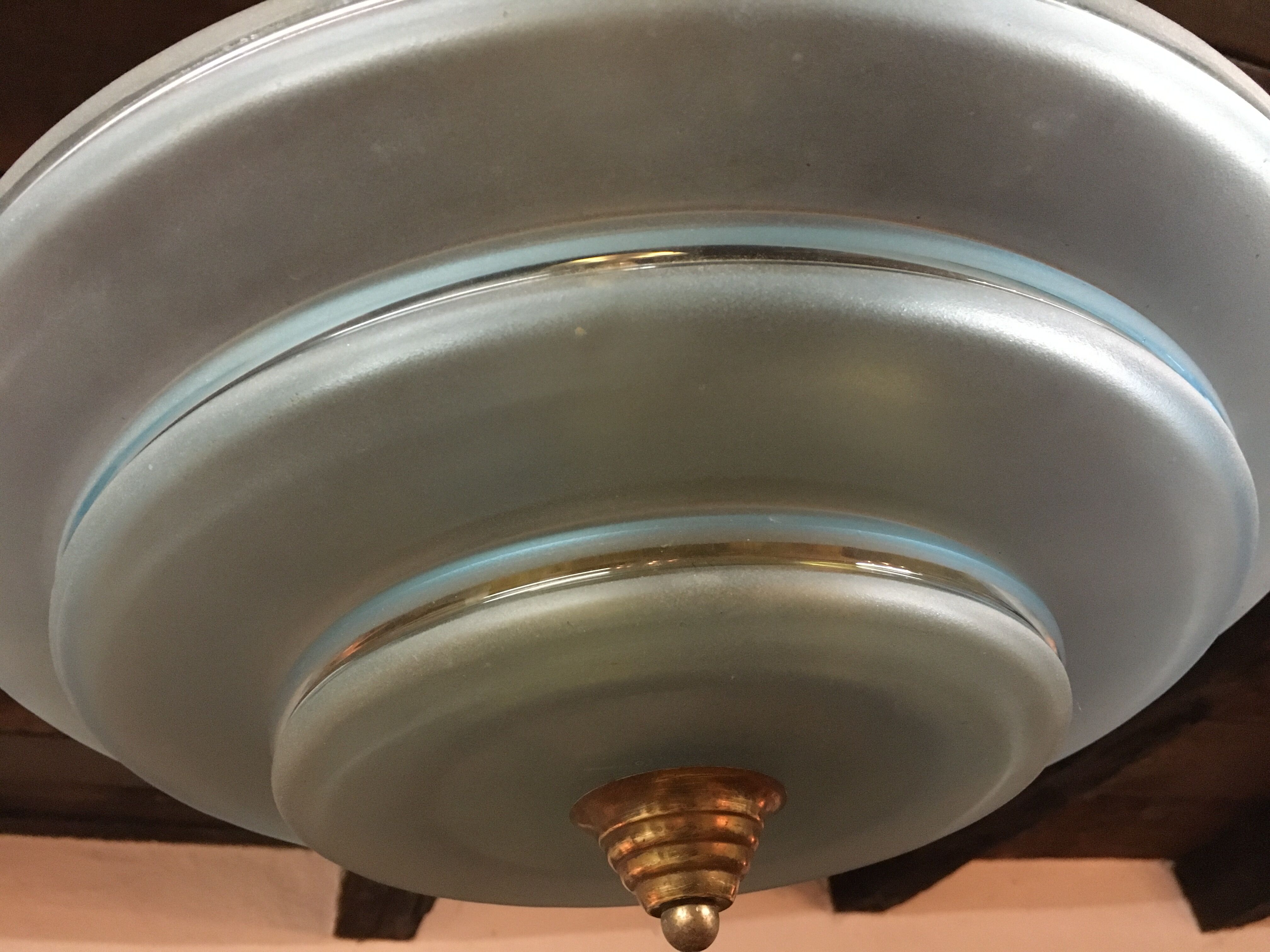 Art Deco pendant lamp in glass period 1930 1940